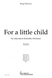 For a little child - Partitur